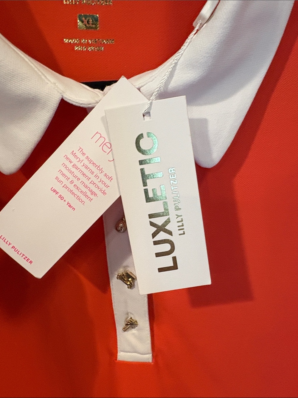 NWT Lilly Pulitzer Luxletic Coal Sleeveless Polo with White Collar - Picture 4 of 8